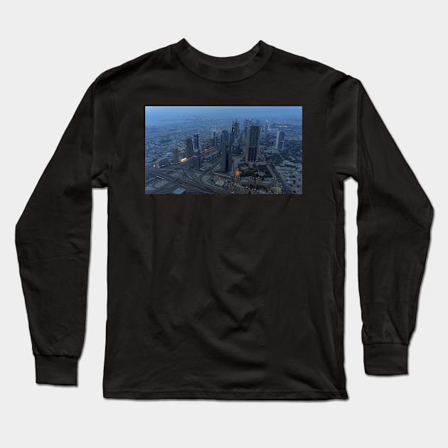 DUBAI CITYSCAPE Long Sleeve T-Shirt by likbatonboot